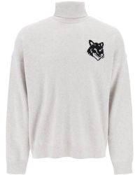 Maison Kitsuné - Fox Head Inlay Turtleneck Sweater - Lyst