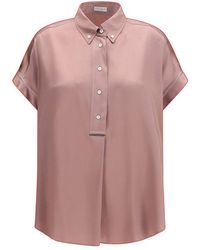 Brunello Cucinelli - Multicolor Silk Shortsleeve Shirt - Lyst