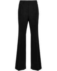 Moschino - Wide-Leg Wool Blend Crepe Pants With Central Pleat - Lyst