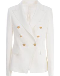 Tagliatore - Jacket Double-breasted In Cady - Lyst