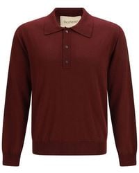 Valentino Garavani - Bordeaux Wool Oves Aries Polo Shirt - Lyst