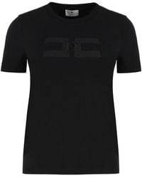 Elisabetta Franchi - Cotton Crew-Neck T-Shirt - Lyst