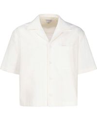 Bottega Veneta - Short-sleeved Shirt In Textured Cotton - Lyst