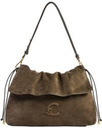 Coccinelle - Borsa Lidia Suede Fango - Lyst
