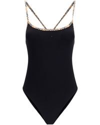 Burberry - Check Trim Swimsuit Polyamide; Elastane Swimwear - Lyst