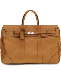 Brunello Cucinelli - Leather Travel Bag With Logo Calf Bos Taurus - Lyst