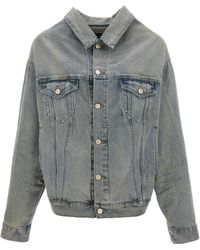 Balenciaga - Off-The-Shoulder Denim Jacket - Lyst