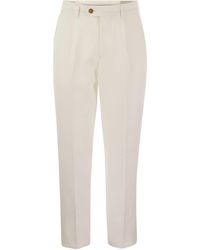 Brunello Cucinelli - Leisure Fit Linen Trousers With Darts - Lyst