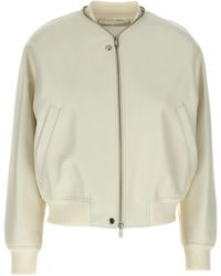 Jil Sander - Leather Bomber Jacket - Lyst