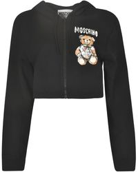 Moschino - Logo Bear Cropped Zip Hoodie - Lyst