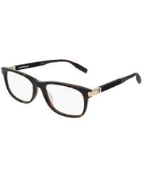 Montblanc - Eyeglasses Square Full Rim, Havana Frame And Clear Demo Lens Mb0036O003 - Lyst