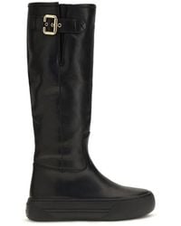 Chloé - Calf Leather Bos Taurus Flat Boots - Lyst