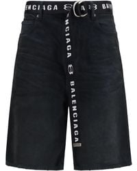 Balenciaga - Belted Shorts Cotton Bermuda - Lyst