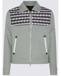 Amiri - Wool Blend Diamond Embroidered Work Casual Jacket - Lyst