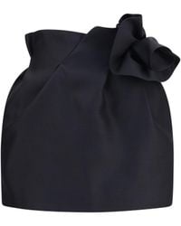 Magda Butrym - Wool And Silk Mini Skirt With Floral Details Merino Ovis Aries - Lyst