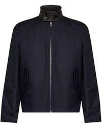 Bottega Veneta - Midnight Cotton Gabardine Harrington Jacket - Lyst