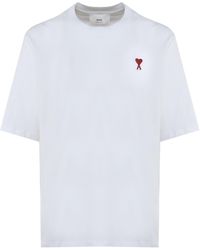 Ami Paris - White Cotton T-shirt - Lyst