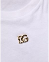 Dolce & Gabbana - Metal Dg Logo Short Sleeves T-Shirt Cotton - Lyst
