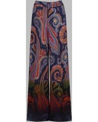 Etro - Etro Paisley Print Envers Satin Trousers - Lyst