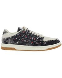 Amiri - Skel Top Sneakers With Beads And Crystals Applied - Lyst