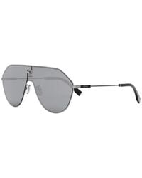 Fendi - Sunglasses Aviator Full Rim, Ruthenium Frame And Smoke Mirror Lens Fe40080U12C - Lyst