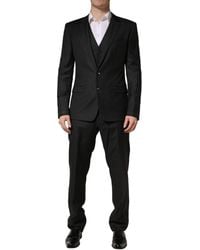 Dolce & Gabbana - Wool Slim Fit Formal 3 Piece Suit Virgin - Lyst