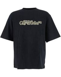Off-White c/o Virgil Abloh - Cloudy Arrow Crewneck T-Shirt With Logo Lettering On The Front And Maxi Arrows On The Rear - Lyst