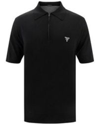 Prada - Black Wool Oves Aries Polo Shirt - Lyst