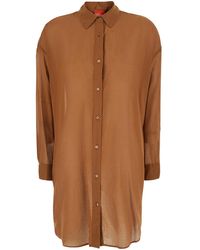 ..,merci - Long Shirt C400Rust With Classic Collar And Sleeves Cotton For Blouses - Lyst