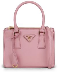 Prada - Pink Leather Mini Galleria Handbag - Lyst