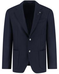 Lardini - Single-Breasted Wool And Cashmere Blazer - Lyst
