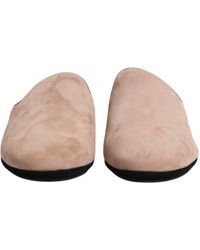 Dolce & Gabbana - Capra Suede Slides Flat Slipper Shoes Leather - Lyst