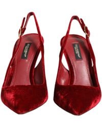 Dolce & Gabbana - Suede High Heels Slingbacks Sandals Shoes Se+Vi - Lyst