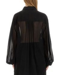 KHAITE - Oversize Cotton Silk Top Shirt - Lyst