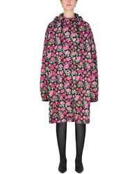 Balenciaga - Floral Pattern Hooded Coat - Lyst
