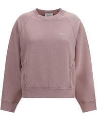 Maison Kitsuné - Baby Fox Faded Crewneck Sweatshirt Misty Lilac Cotton Sweater - Lyst