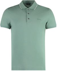 Zegna - Short Sleeve Cotton Polo Shirt - Lyst