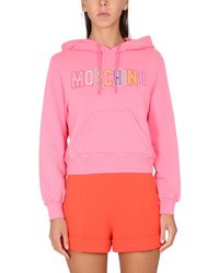 Moschino - Logo Crochet Sweatshirt - Lyst