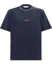 Stone Island - Center Logo T-Shirt Cotton T-Shirts And Polos - Lyst