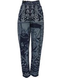 Dolce & Gabbana - Graphic Print Tapered Denim Jeans Cotton Clothing - Lyst