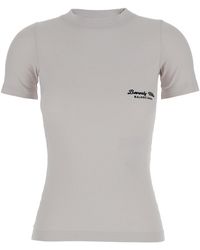 Balenciaga - Off T-Shirt With Beverly Hills Embroidery - Lyst