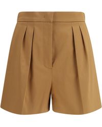 Max Mara - Stretch Cotton Satin Shorts Cotton; Elastane Bermuda - Lyst