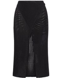 ANDREADAMO - Fishnet Knit Midi Wrap Skirt With Cut-Ou - Lyst