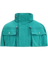 Prada - Nylon Cape Coat - Lyst