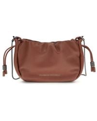 Brunello Cucinelli - Brown Calf Leather Bos Taurus Shoulder Bag - Lyst