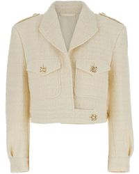 Givenchy - Chic Short Jacket With Golden Logos - Lyst