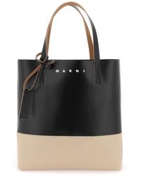 Marni - Two-tone Leather Tote Bag - Lyst