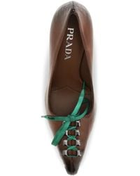 Prada - Lace-Up Pumps Leather Calf - Lyst
