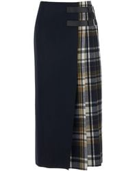 The Seafarer - Ginny Skirt With Layered Design And Check Motif - Lyst