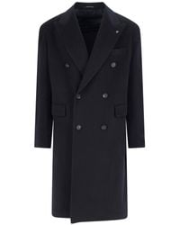 Tagliatore - Cashmere Double-Breasted Coat With Notched Lapel - Lyst